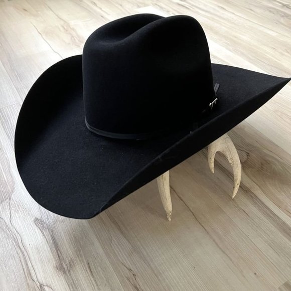 Ariat 6X Black Rabbit Fur Felt Cowboy Hat - Picture 1 of 4